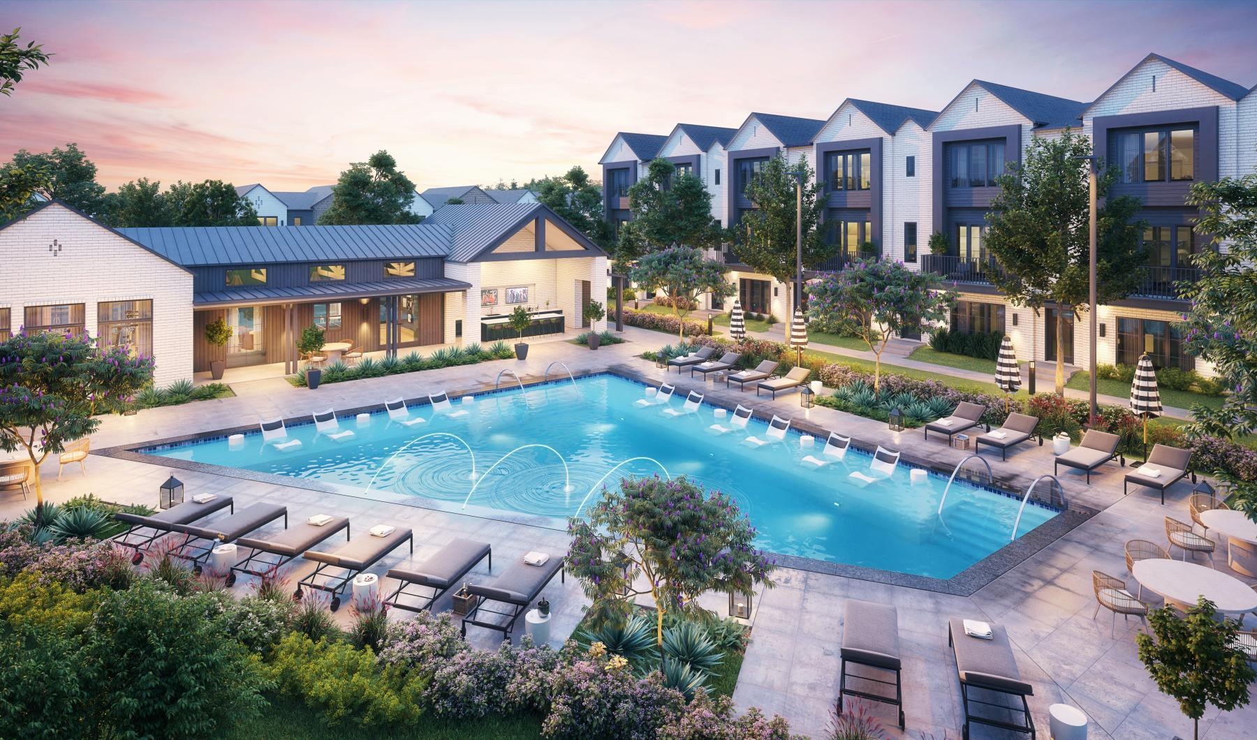 a swimming pool in a backyard
