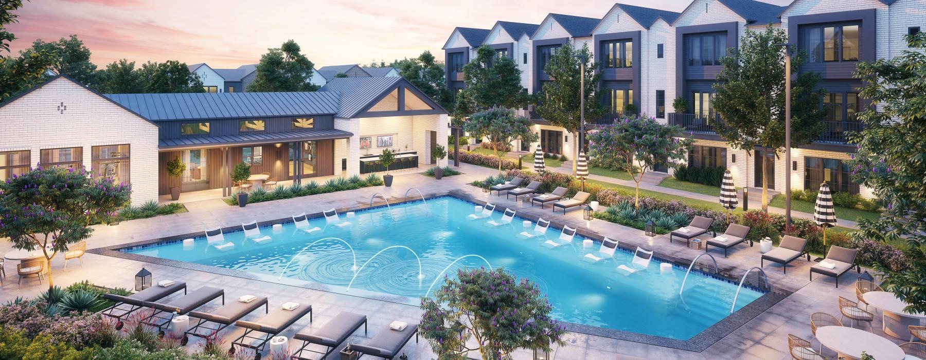 a swimming pool in a backyard